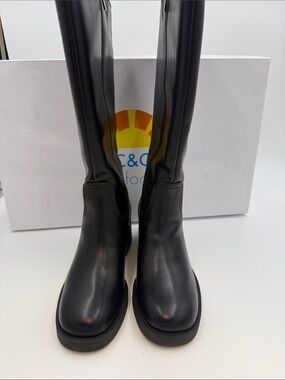 C&C California Black Knee-High Leather Boots